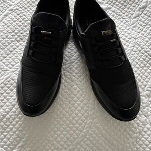 Men's Black Slip-On Perforated Athletic Sneakers